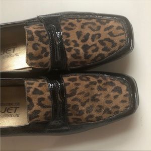 Mephisto leopard patent loafers shoes size 7